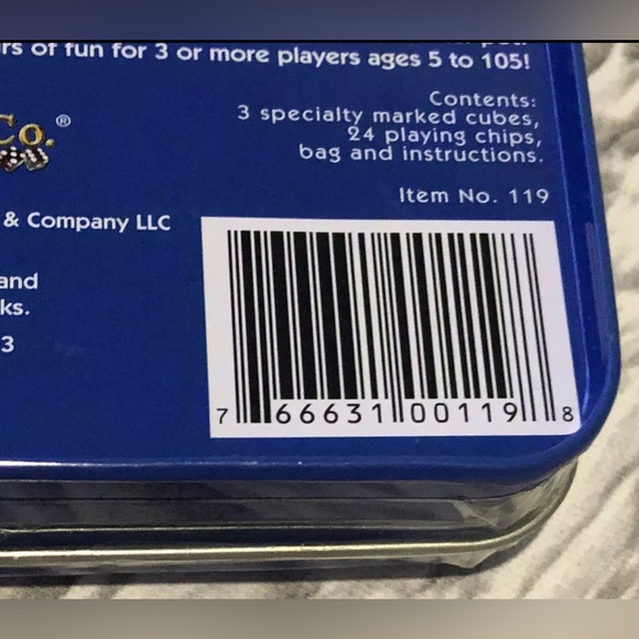 The Original LCR Left Center Right Dice Game Blue Tin George & Co NEW Sealed - Picture 3 of 4